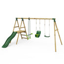 Rebo Voyager Wooden Swing Set with Platform and Slide