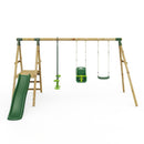 Rebo Voyager Wooden Swing Set with Platform and Slide