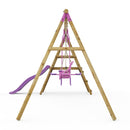 Rebo Voyager Wooden Swing Set with Platform and Slide Pink