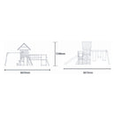 Rebo Wildwood Burrow Climbing Frame with Triple Swing, Monkey Bars, Climbing Wall and Wave Slide