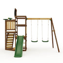 Rebo Wildwood Galleon Climbing Frame with Double Swing and Wave Slide