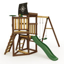 Rebo Wildwood Galleon Climbing Frame with Double Swing and Wave Slide