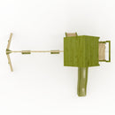Rebo Wildwood Hideaway Tower Playhouse with Triple Swing, Climbing Wall and Wave Slide