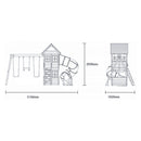 Rebo Wildwood Twist Tower Playhouse with Triple Swing and Spiral Slide