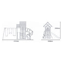 Rebo Wildwood Warren Tower Playhouse with Triple Swing, Wave Slide and Spiral Slide