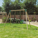 Rebo Wooden Garden Double Swing Sets - Luna