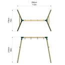Rebo Wooden Garden Single Round Net Swing Set - Mercury