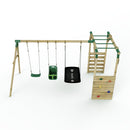Rebo Wooden Garden Swing Set with Monkey Bars - Halley Green