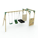 Rebo Wooden Garden Swing Set with Monkey Bars - Halley Green