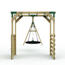 Rebo Wooden Garden Swing Set with Monkey Bars - Meteorite Green