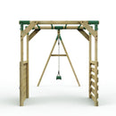 Rebo Wooden Garden Swing Set with Monkey Bars - Solar Green