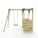 Rebo Wooden Garden Swing Set with Monkey Bars - Solar Green