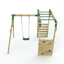 Rebo Wooden Garden Swing Set with Monkey Bars - Solar Green