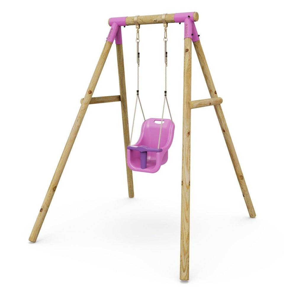 Rebo Wooden Garden Swing Sets - Pluto Pink