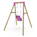 Rebo Wooden Garden Swing Sets - Pluto Pink