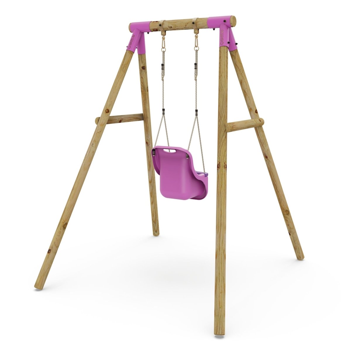 Rebo Pluto Baby Wooden Garden Swing Set - Pink | OutdoorToys