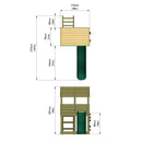 Rebo Wooden Lookout Tower Playhouse with 6ft Slide - Lookout with Adventure Pack