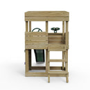 Rebo Wooden Lookout Tower Playhouse with 6ft Slide - Lookout with Adventure Pack