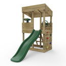 Rebo Wooden Lookout Tower Playhouse with 6ft Slide - Lookout with Adventure Pack