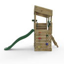 Rebo Wooden Lookout Tower Playhouse with 6ft Slide - Lookout with Adventure Pack