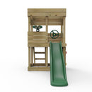 Rebo Wooden Lookout Tower Playhouse with 6ft Slide - Lookout with Adventure Pack