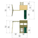 Rebo Wooden Lookout Tower Playhouse with 6ft Slide & Swing - Arches