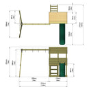 Rebo Wooden Lookout Tower Playhouse with 6ft Slide & Swing - Bryce