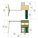 Rebo Wooden Lookout Tower Playhouse with 6ft Slide & Swing - Everglades