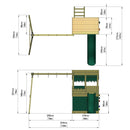 Rebo Wooden Lookout Tower Playhouse with 6ft Slide & Swing - Zion