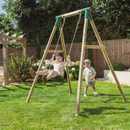 Rebo Wooden Single Garden Swing Set - Solar