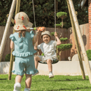 Rebo Wooden Single Garden Swing Set - Solar