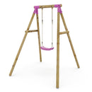 Rebo Wooden Single Garden Swing Set - Solar Pink