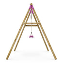Rebo Wooden Single Garden Swing Set - Solar Pink