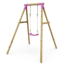 Rebo Wooden Single Garden Swing Set - Solar Pink