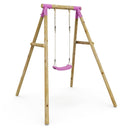 Rebo Wooden Single Garden Swing Set - Solar Pink
