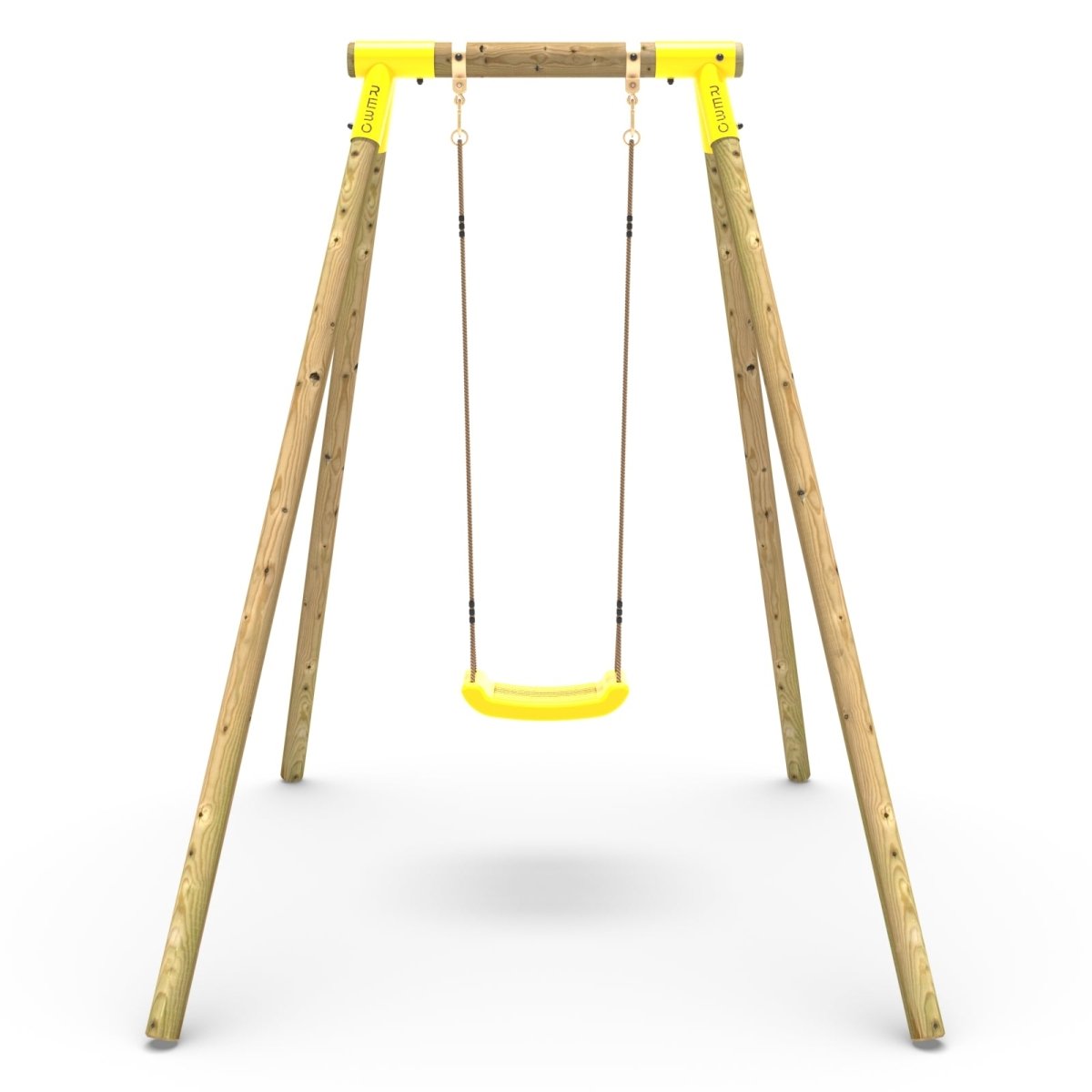 Rebo Wooden Single Garden Swing Set - Solar Yellow