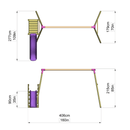 Rebo Wooden Swing Set plus Deck & Slide - Comet Pink