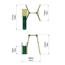 Rebo Wooden Swing Set plus Deck & Slide - Solar Green