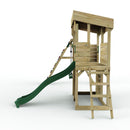 Rebo XL Lookout Tower Playhouse with Double Swing and Climbing Wall plus Slide
