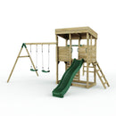 Rebo XL Lookout Tower Playhouse with Double Swing and Monkey Bars plus Slide