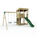 Rebo XL Lookout Tower Playhouse with Double Swing and Slide