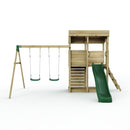 Rebo XL Lookout Tower Playhouse with Double Swing and Slide
