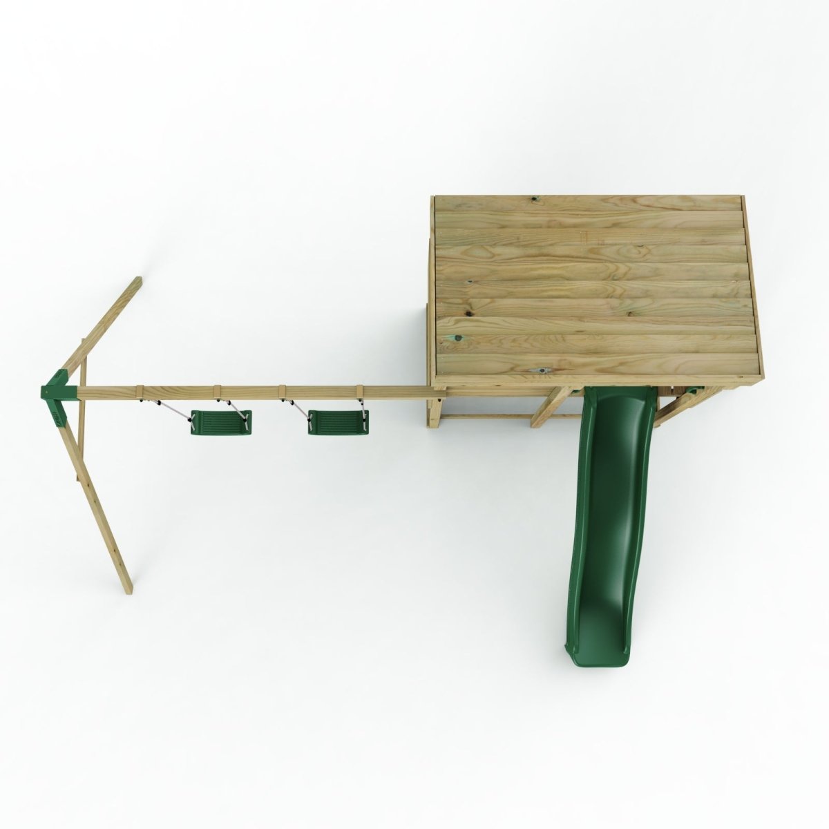 Rebo XL Lookout Tower Playhouse with Double Swing and Slide