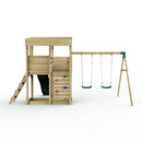 Rebo XL Lookout Tower Playhouse with Double Swing and Slide