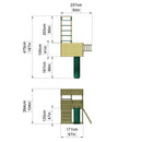 Rebo XL Lookout Tower Playhouse with Monkey Bars and Slide