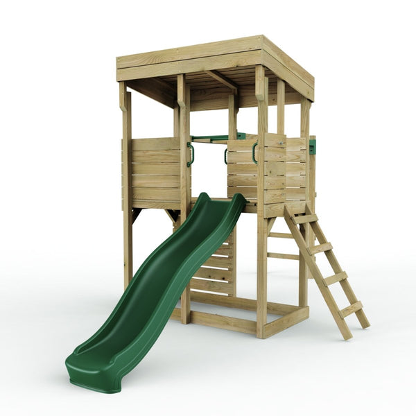 Rebo XL Lookout Tower Playhouse with Monkey Bars and Slide