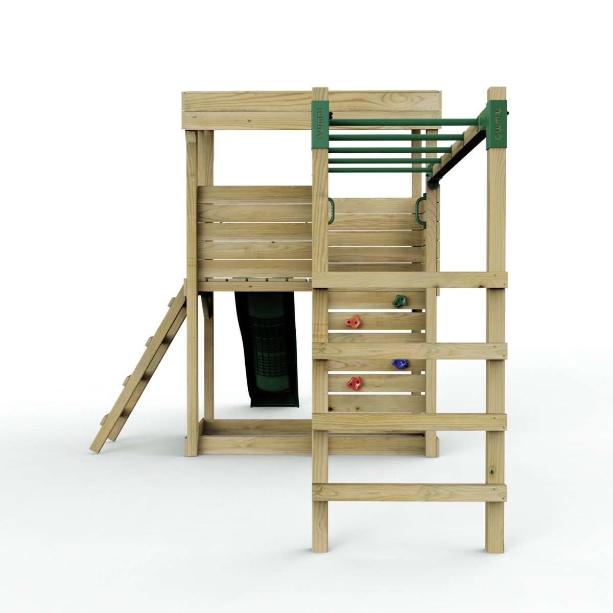 Rebo XL Lookout Tower Playhouse with Monkey Bars and Slide