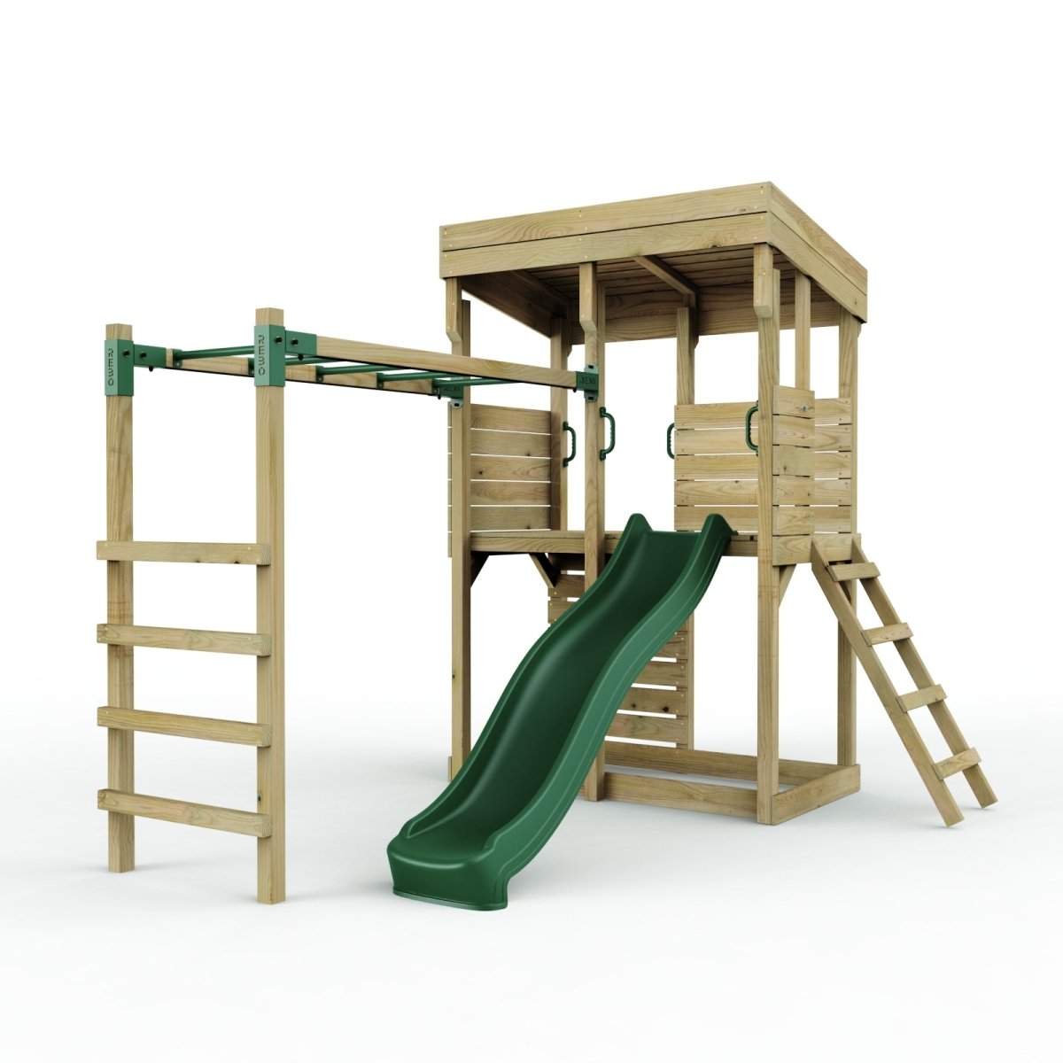Rebo XL Lookout Tower Playhouse with Monkey Bars and Slide