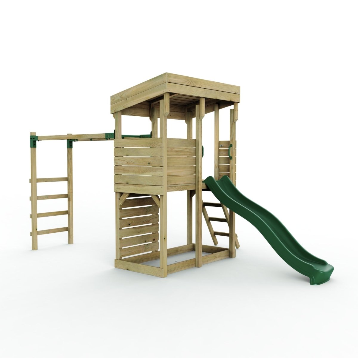 Rebo XL Lookout Tower Playhouse with Monkey Bars and Slide