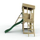 Rebo XL Lookout Tower Playhouse with Single Swing and Climbing Wall plus Slide